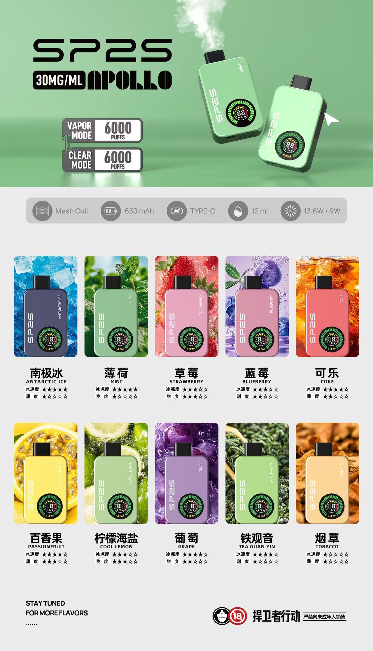 SP2S抛棄式電子菸大容量12000口