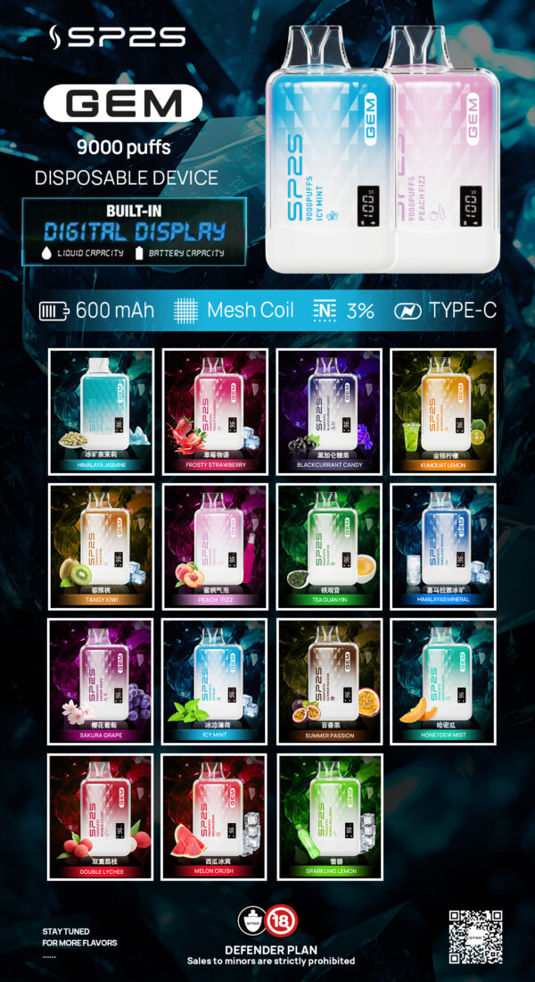 SP2S一次性拋棄式電子煙9000口