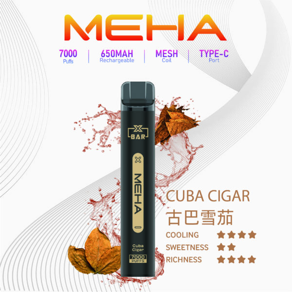 Meha魅嗨小黑條7000口拋棄式電子煙