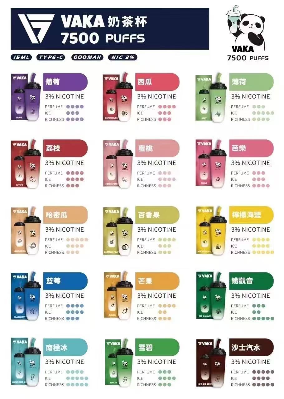VAKA7500口奶茶杯一次性電子煙