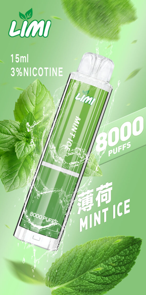 薄荷 LIMI 發光抛棄式電子菸 8000口
