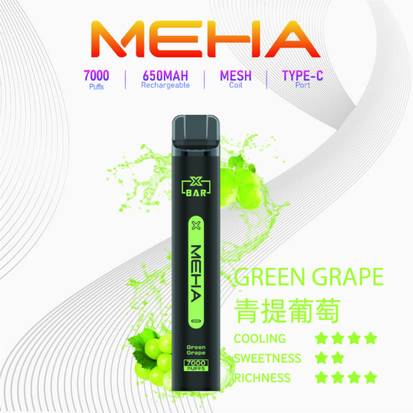 Meha魅嗨小黑條7000口拋棄式電子煙