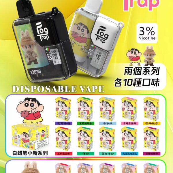 1d9e009d8bb68ba9e6c1268d1658e136 Fog trap 12000口抛棄式|LABUBU & 蠟筆小新聯名款